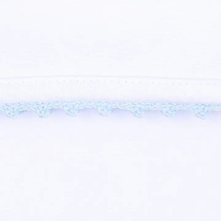 Converter with Blue Crochet Trim