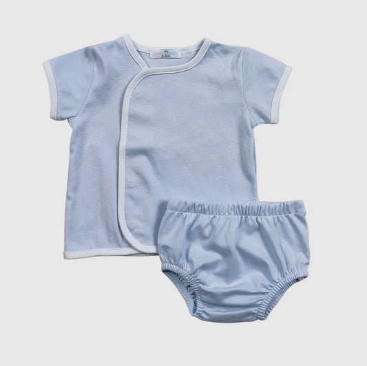 Blue Pima Diaper Cover Set