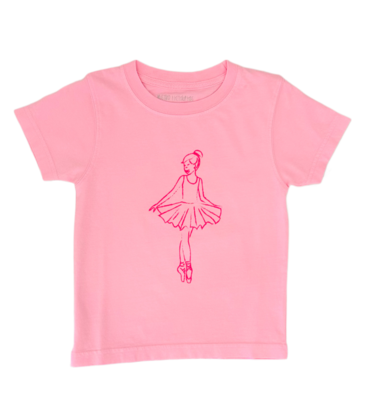 Short Sleeve Light Pink Ballerina T-Shirt