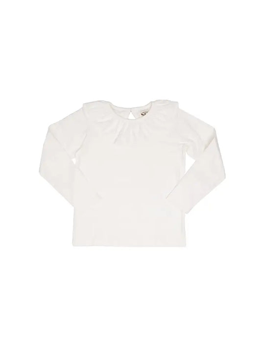 Long Sleeve White Ruffle Collar Shirt